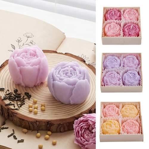 Flower scented candle set 4pc - flower,