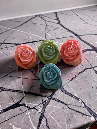 Rose shaped candles
