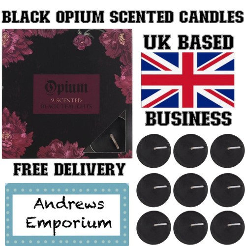 Opium scented black tealights - opium,