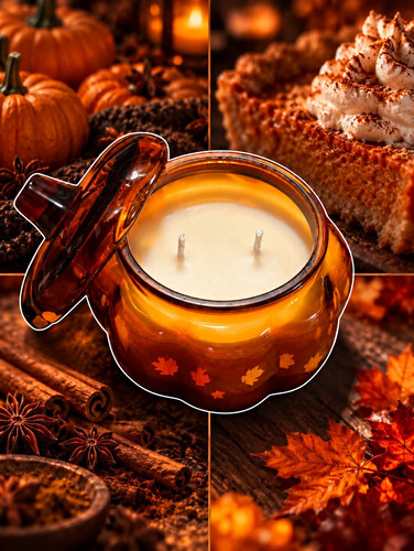 Pumpkin scented soy wax candle - scented,