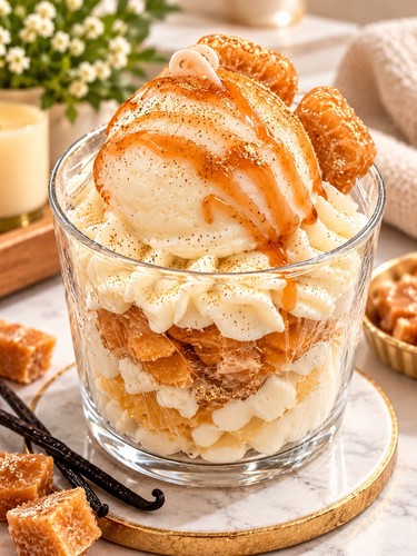 Ice cream scented - cream, candle