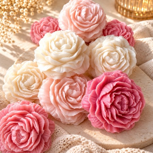 Handmade scented rose candle - scented,