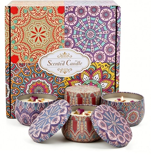 Scented candles gift set 4pcs - candles,