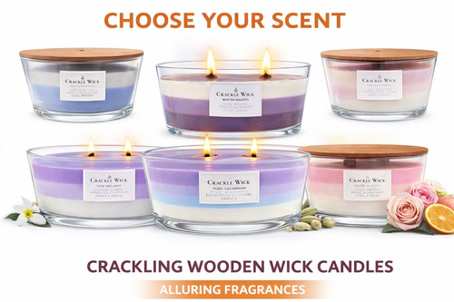 Crackle wick scented wooden - scented,