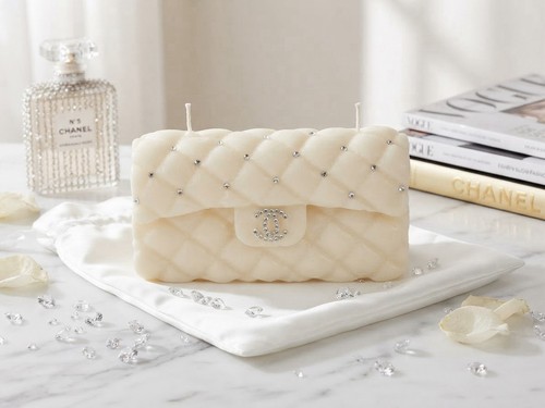 Cream quilted wax logo - cream, bag