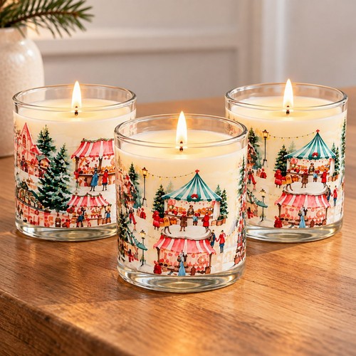 Christmas candle set - christmas,